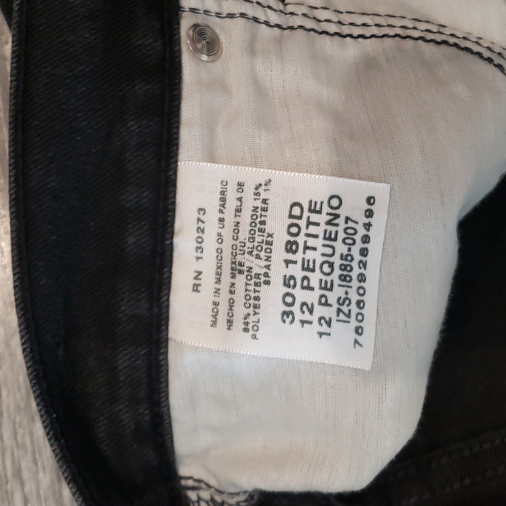 photo-Lee Relaxed Fit Jeans Black Denim Pants Straight Leg Bottoms Petite 12P - Picture 8 of 13